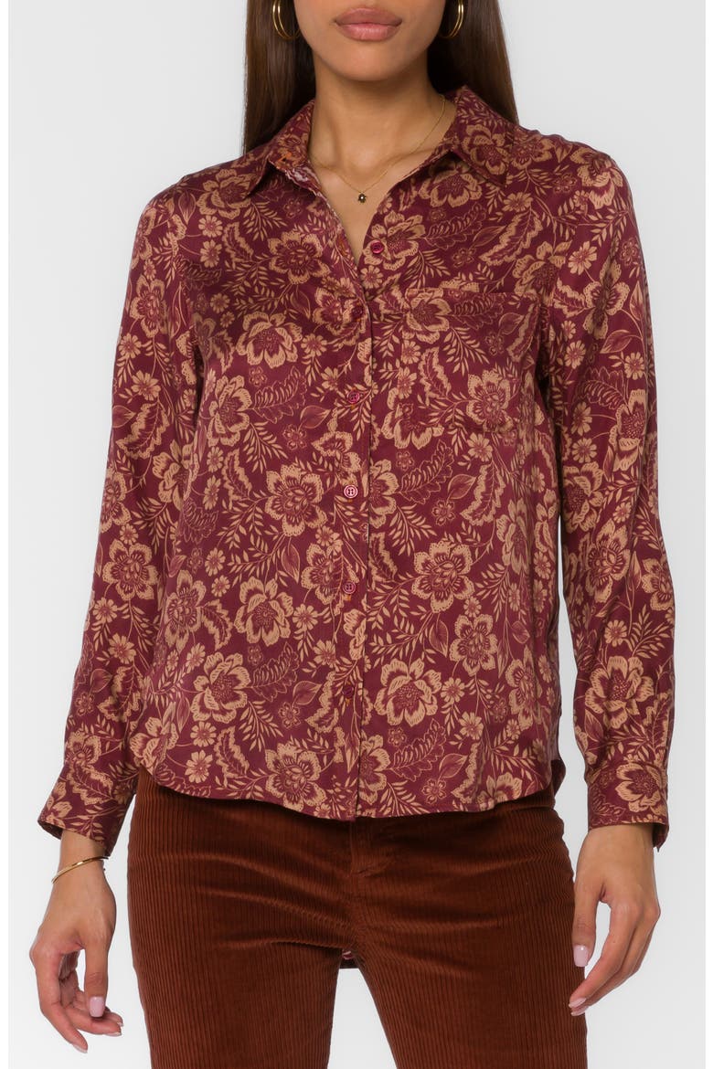 Bennett Long Sleeve Button-Up Shirt, Main, color, SANGRIA FLORAL