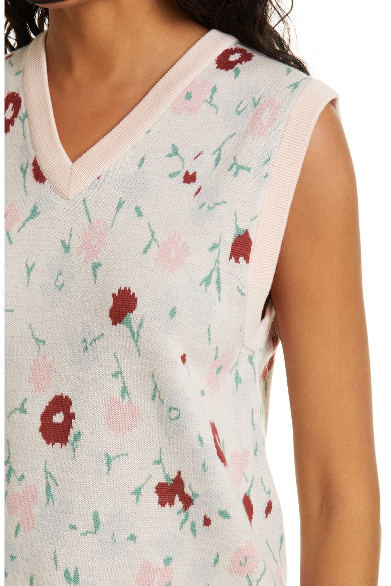 Ina Floral Sweater Vest, Alternate, color, PINK GARDEN