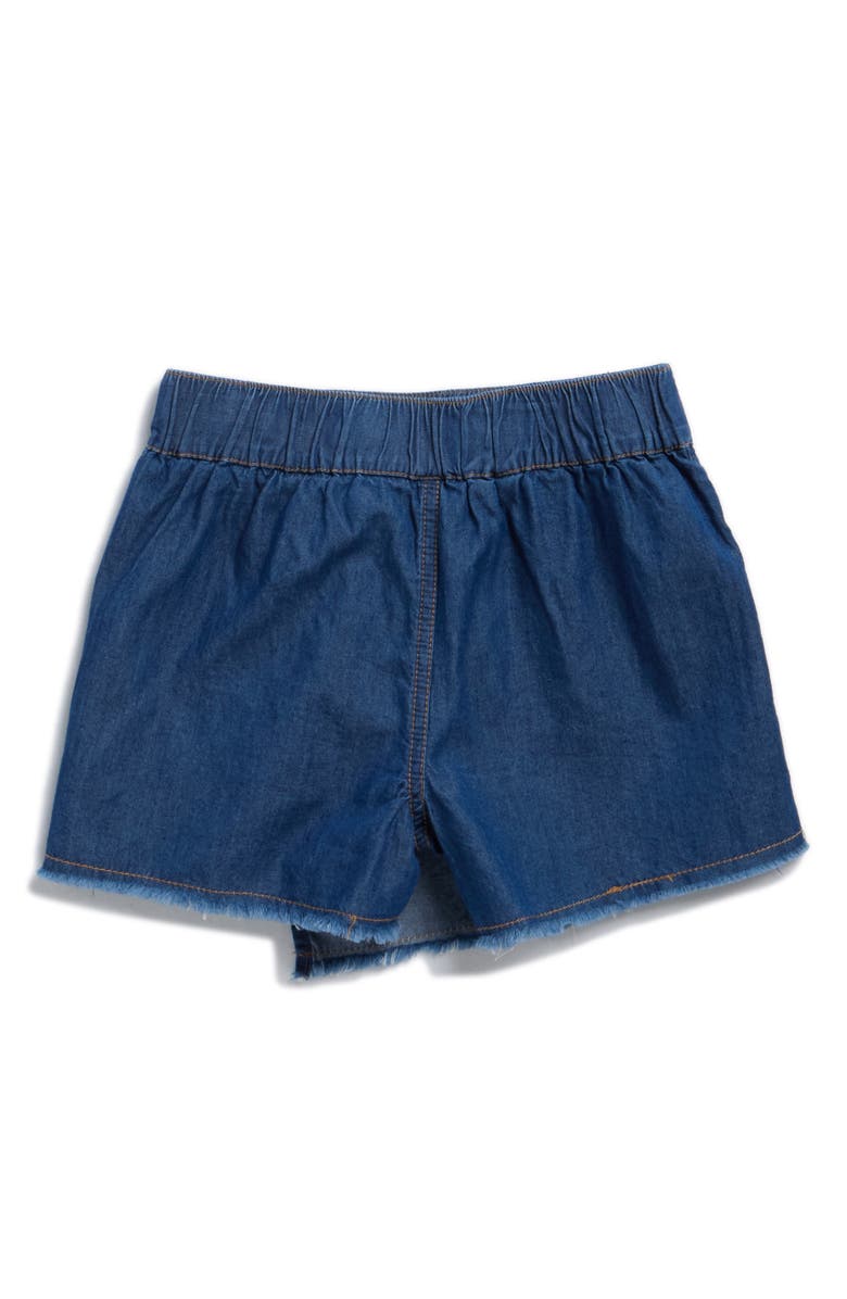 Scotch & Soda Kids' Button-Up Shirt & Denim Skort Set, Alternate, color, Eggnog