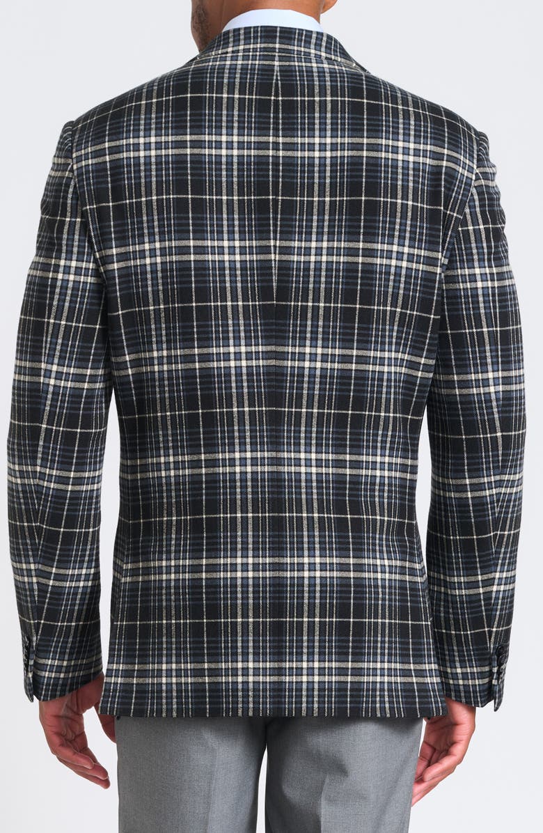 SAVILE ROW CO Black & Gray Plaid Blazer, Alternate, color, Black