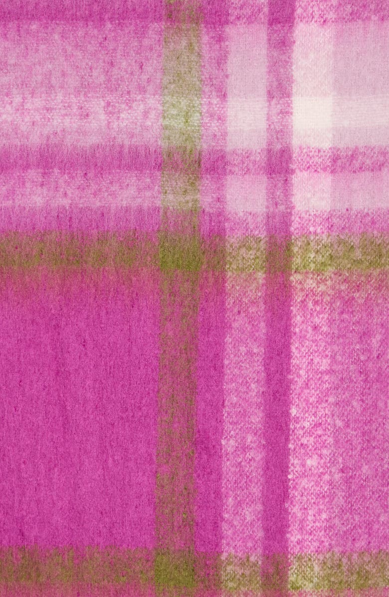 SAVE THE OCEAN Plaid Recycled Polyester Scarf, Alternate, color, Pink