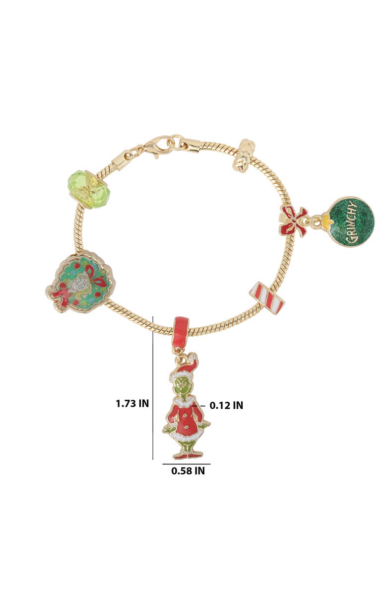 GRINCH Holiday Charm Beaded Bracelet, Alternate, color, Multi