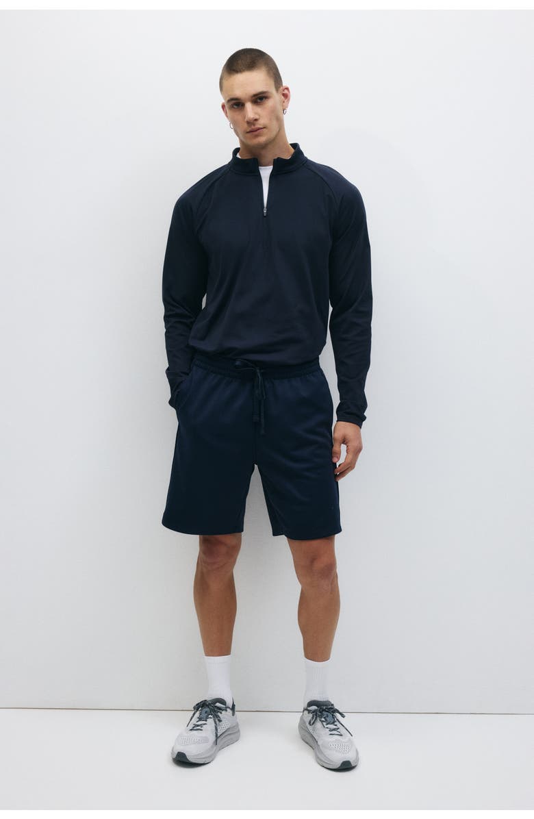 H&M Regular Fit Sports Shorts With Drymove, Main, color, Navy Blue