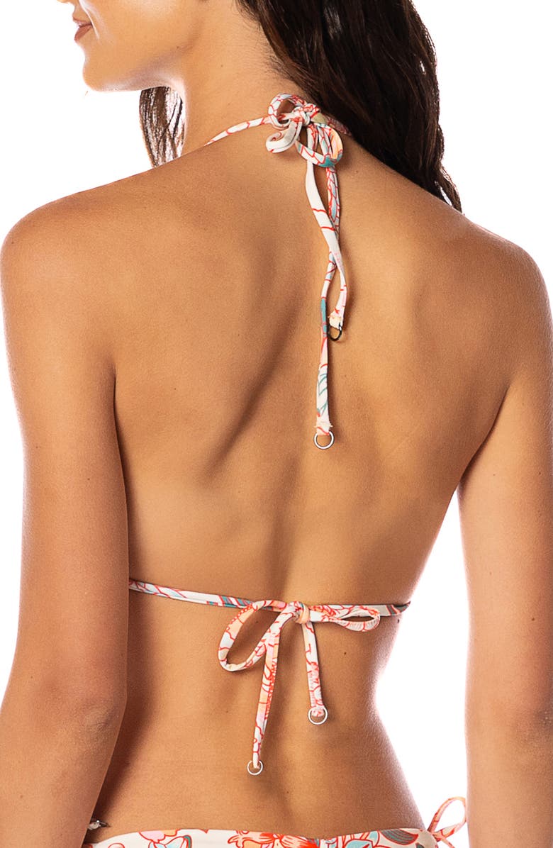 Maaji Japanese Summer Balmy Reversible Bikini Top, Alternate, color, Coral Floral