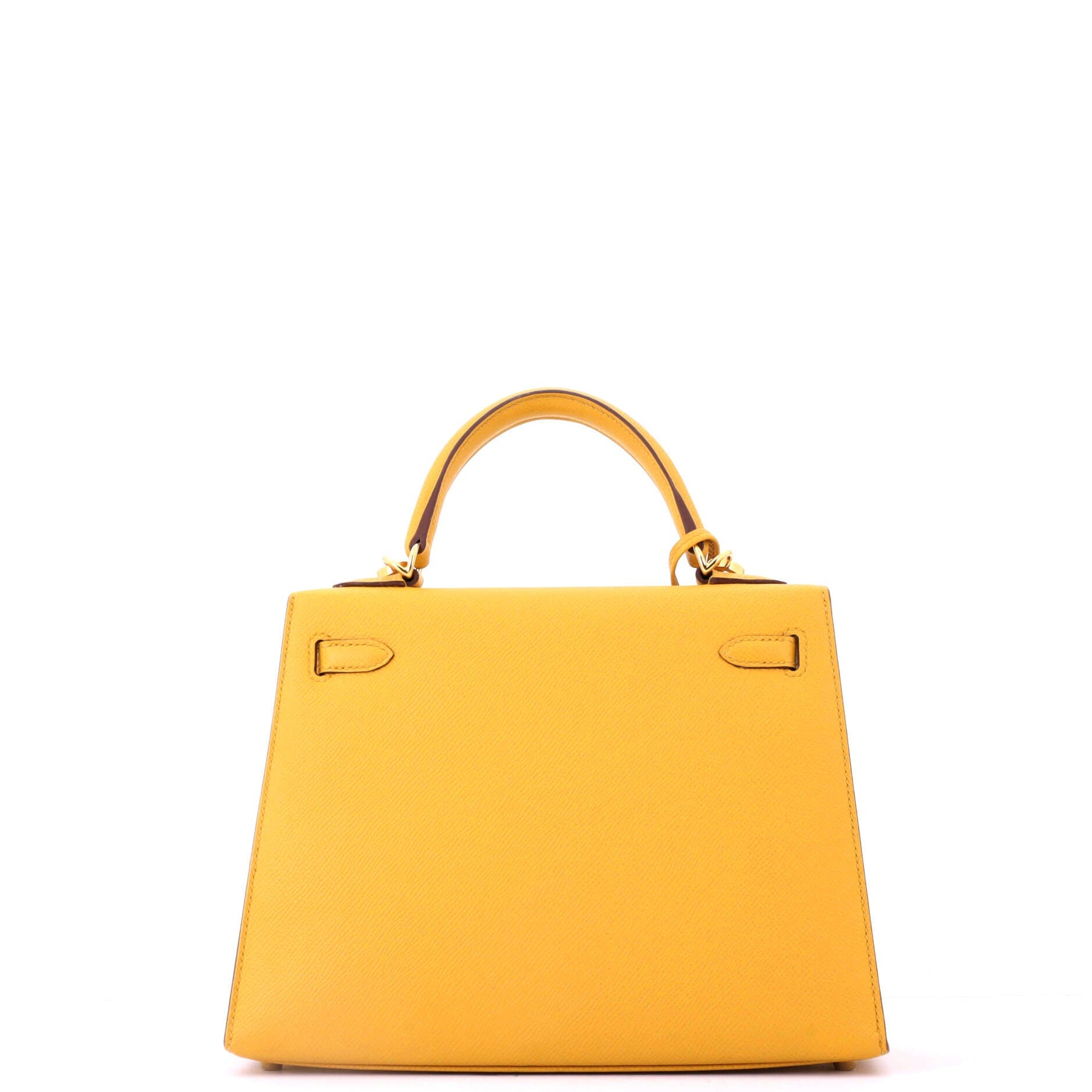Pre-Owned Hermes Kelly Handbag Yellow Epsom with Gold Hardware 25, Alternate, color, Jaune Ambre