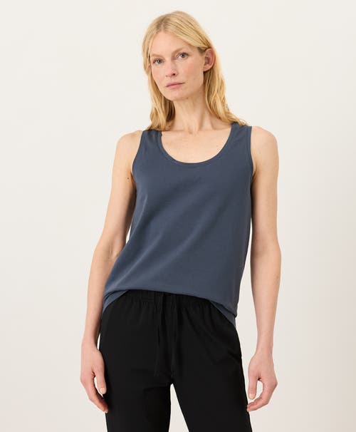 Pact Luxe Essential Scoop Neck Tank Made With Organic Cotton In Blue