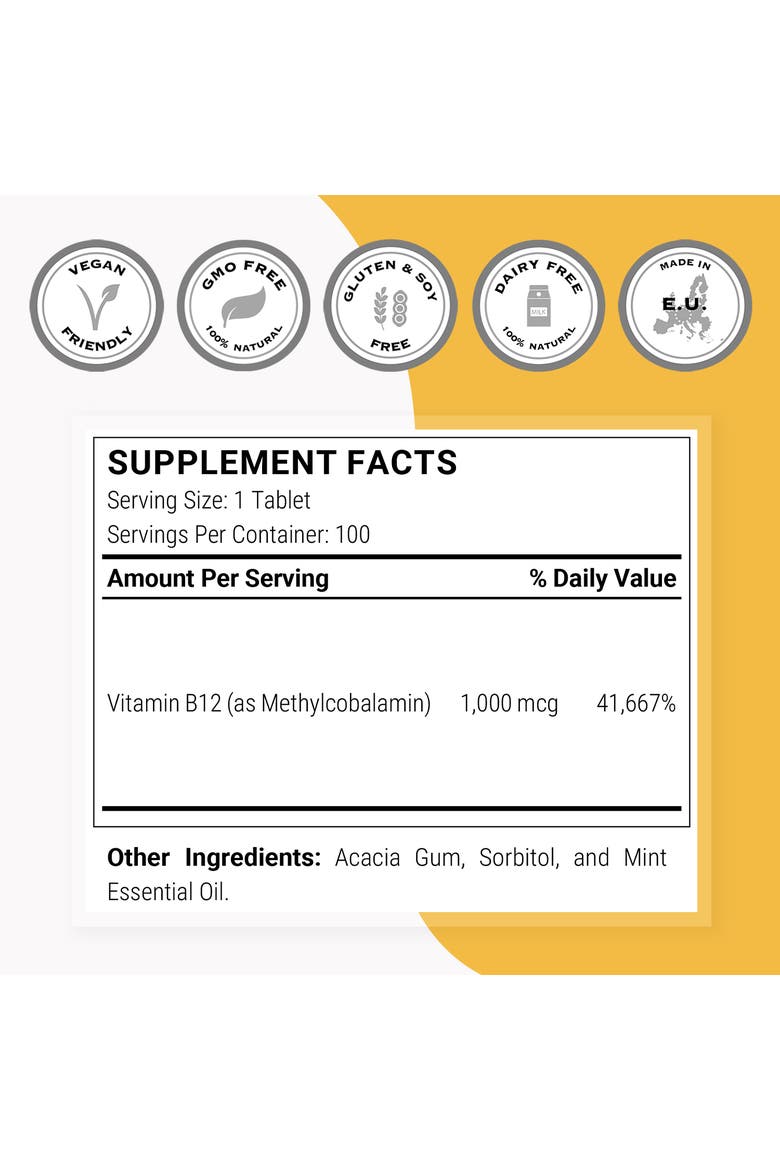 Methylcobalamine B12 1000mcg, Alternate, color, None