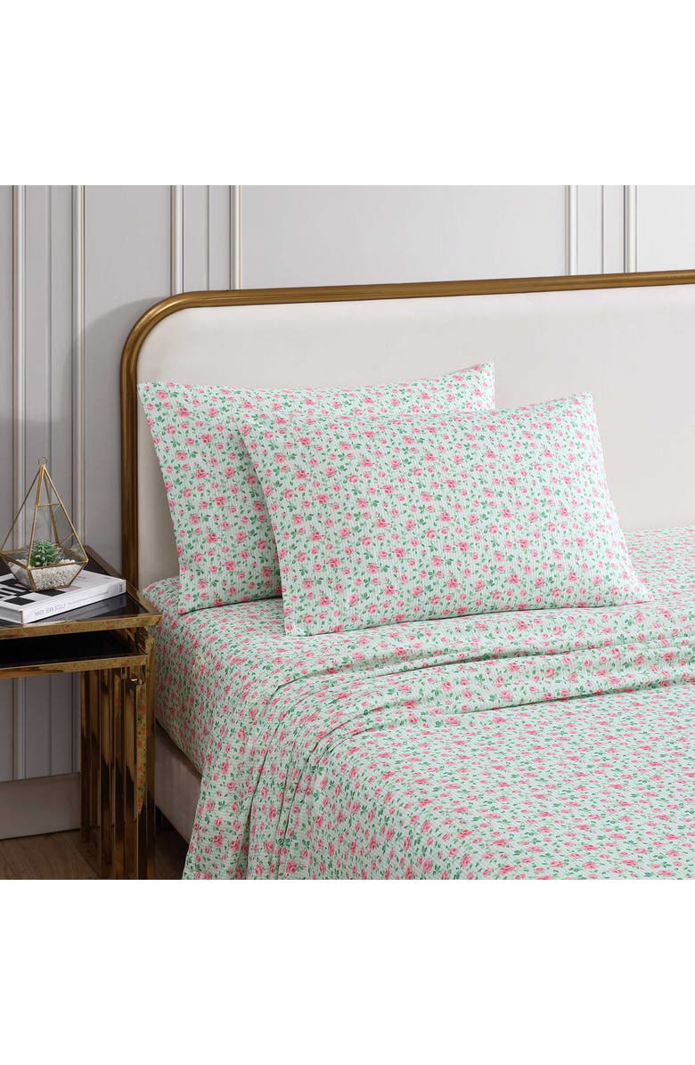 Betsey Johnson Flower Fun Sheet Set, Alternate, color, Light Pastel Green