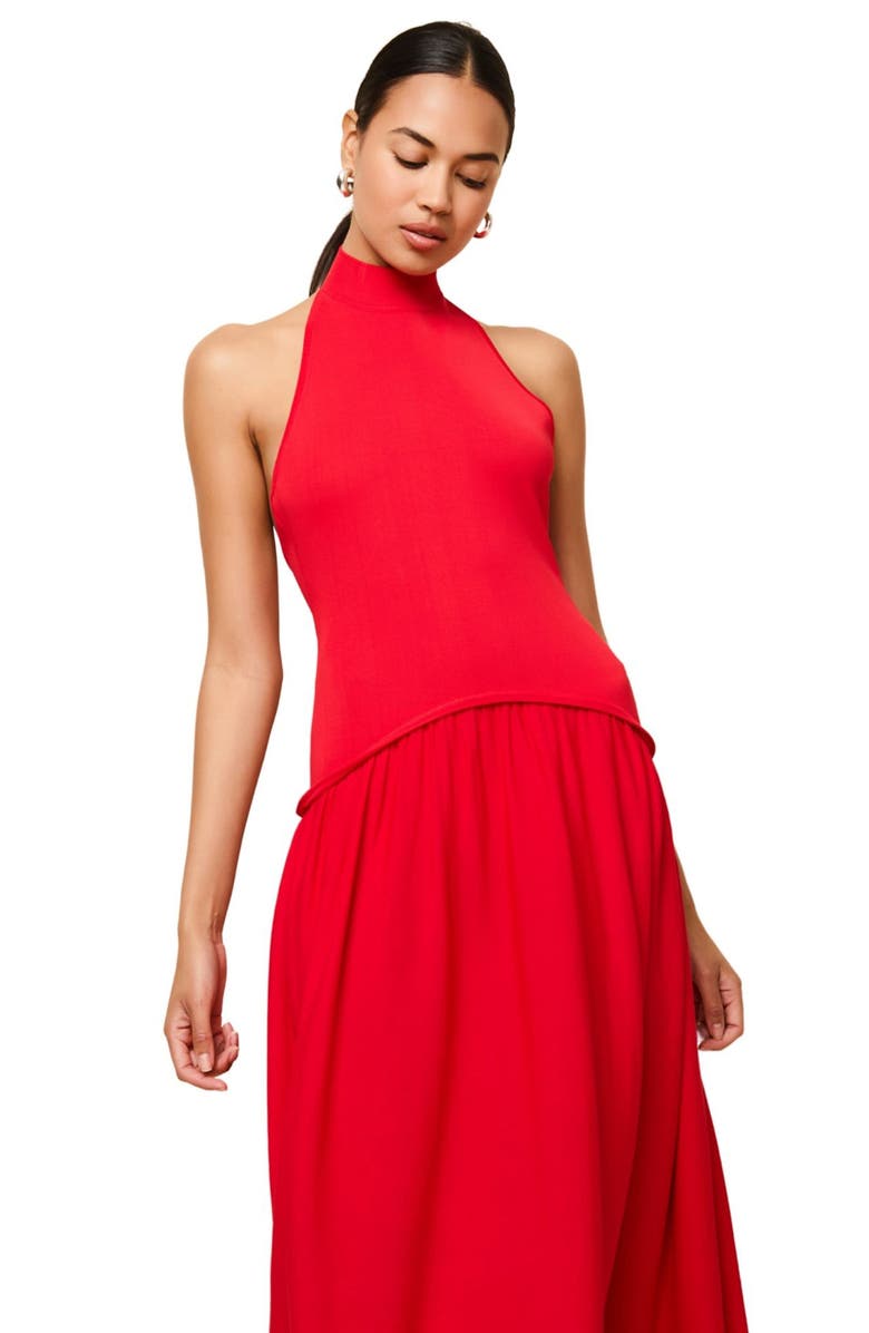 Solid & Striped The Soglio Halter Maxi Dress, Alternate, color, Apple Red