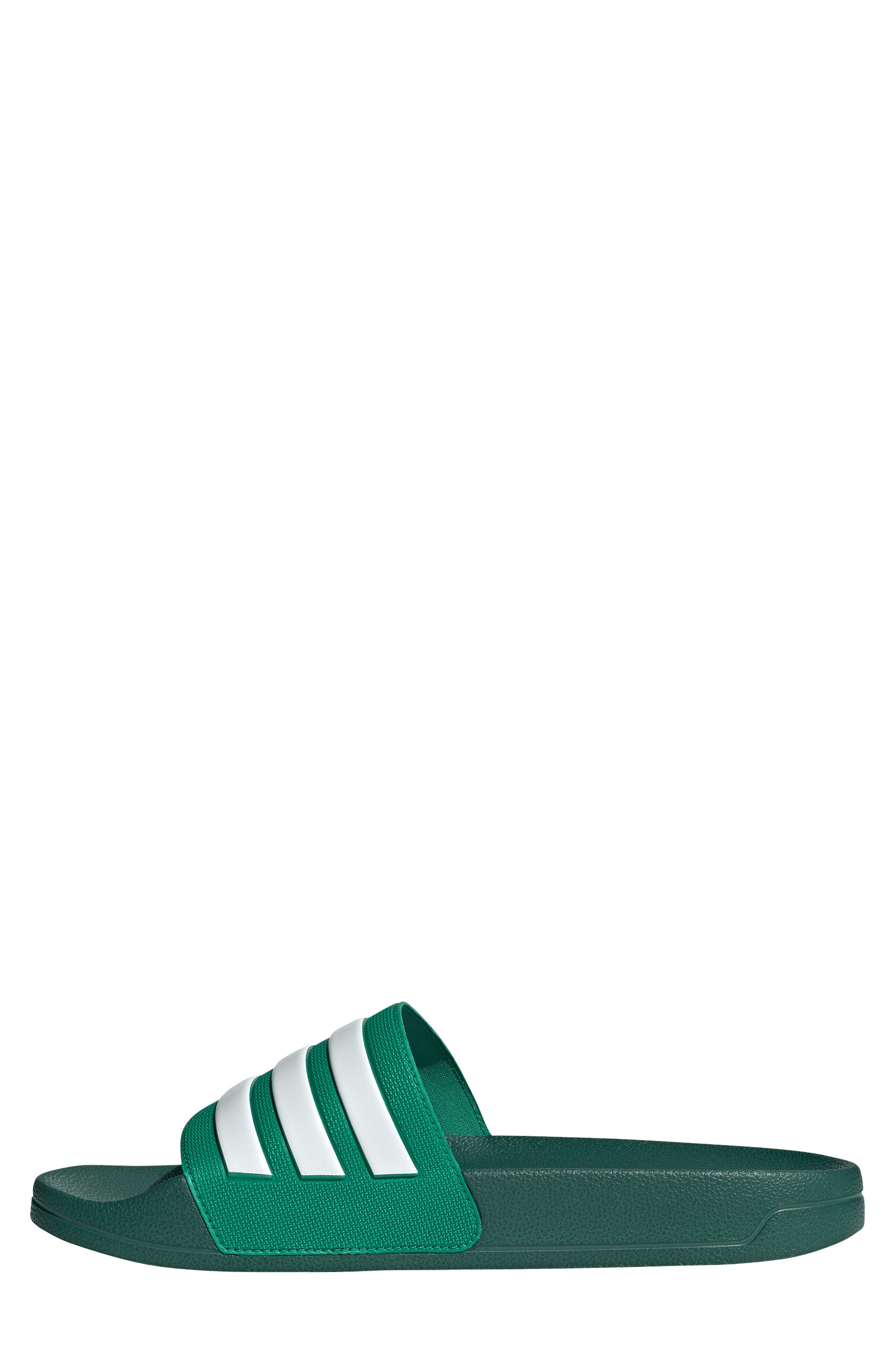 adidas Adilette Shower Slide, Alternate, color, Court Green/ White/ Green