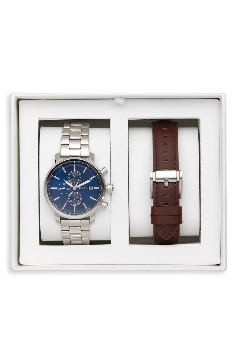 Fossil Rhett Multifunction Quartz Bracelet Watch, 43mm, Alternate, color, Silver