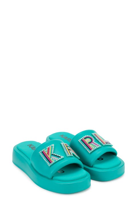 Opal Studs Platform Slide Sandal (Women)
