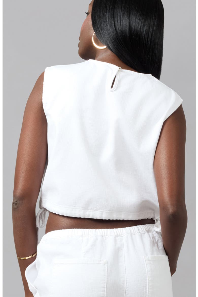 Liel Cotton Twill Top, Alternate, color, WHITE