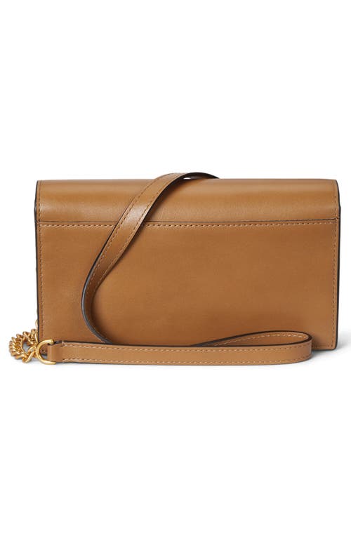 Polo Ralph Lauren Sport Calf Leather Chain Wallet In Brown