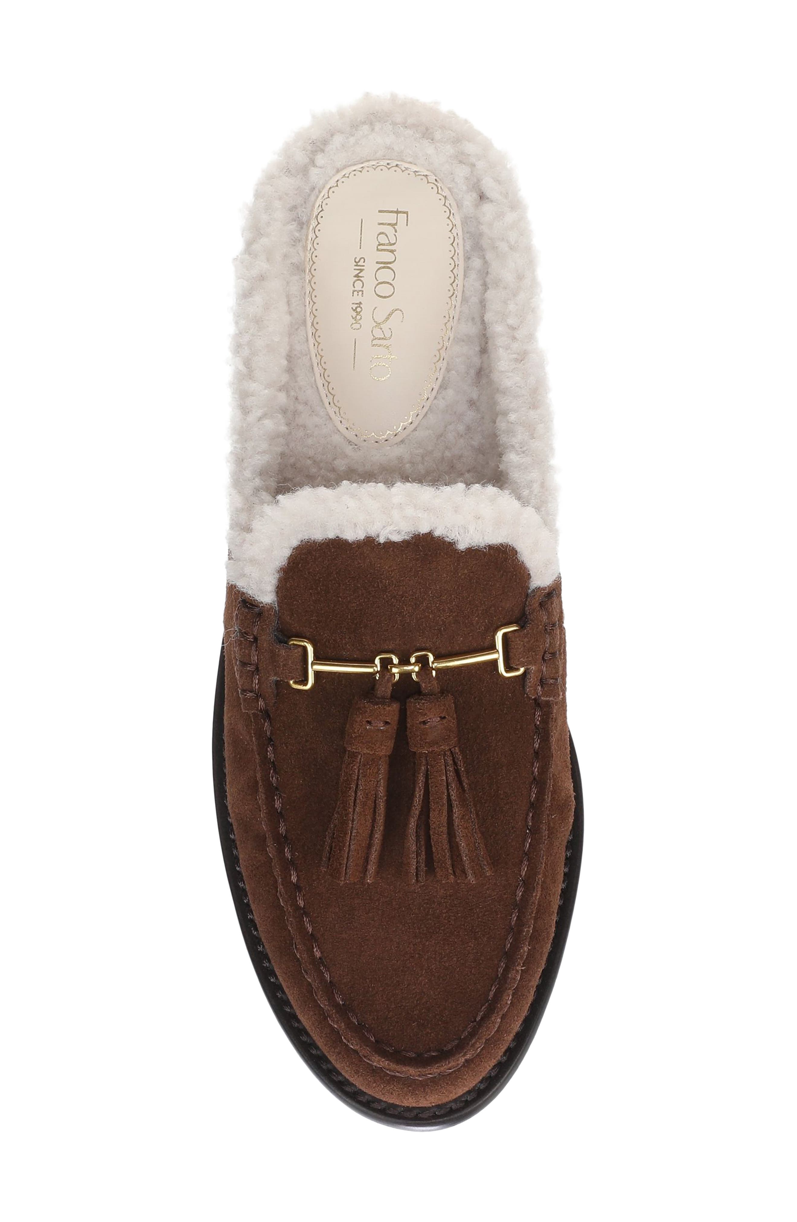 Callen Tassel Loafer Mule, Alternate, color, BROWN LEATHER