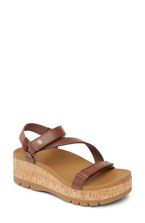 Cushion Tide Higher Ankle Strap Platform Wedge Sandal (Women)