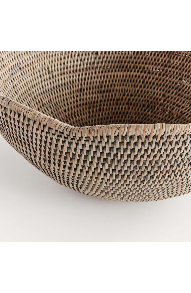 Napa Home & Garden Burma Rattan Scalloped Edge Bowl Large, Alternate, color, Gray