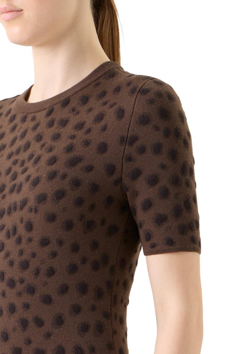 Akris punto Leopard Stretch Wool Sweater, Alternate, color, Hazel-Bark