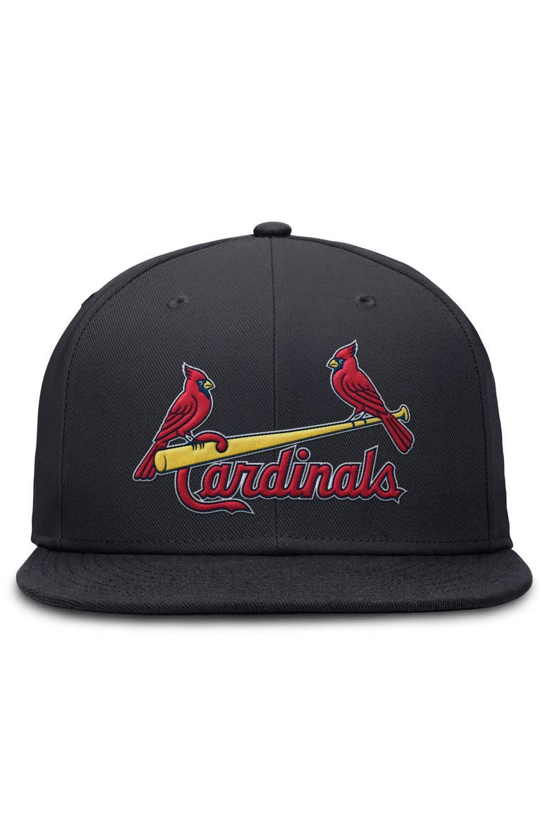 Men's Nike Navy St. Louis Cardinals Wordmark Dri-FIT Round Bill True Fitted Hat, Alternate, color, Navy