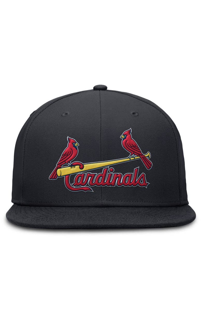 Nike Men's Nike Navy St. Louis Cardinals Wordmark Dri-FIT Round Bill True Fitted Hat, Alternate, color, Navy