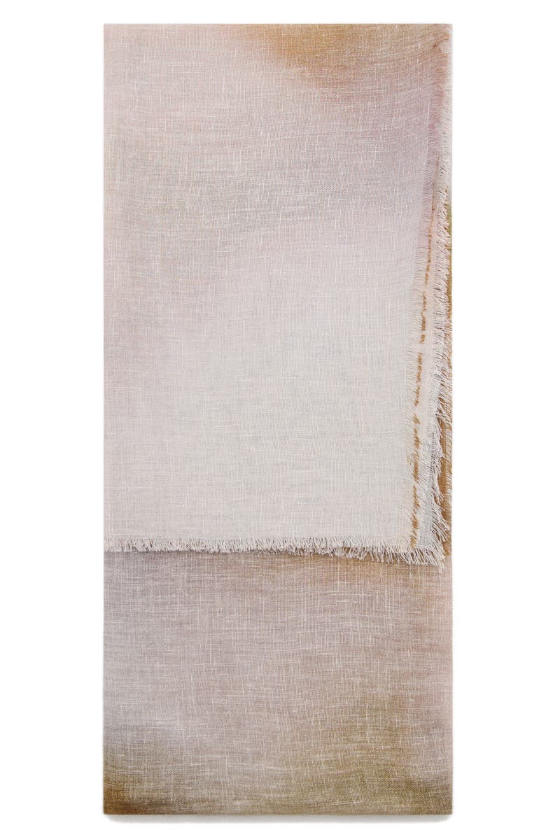 MANGO Ombré Effect Linen Scarf, Main, color, Pink