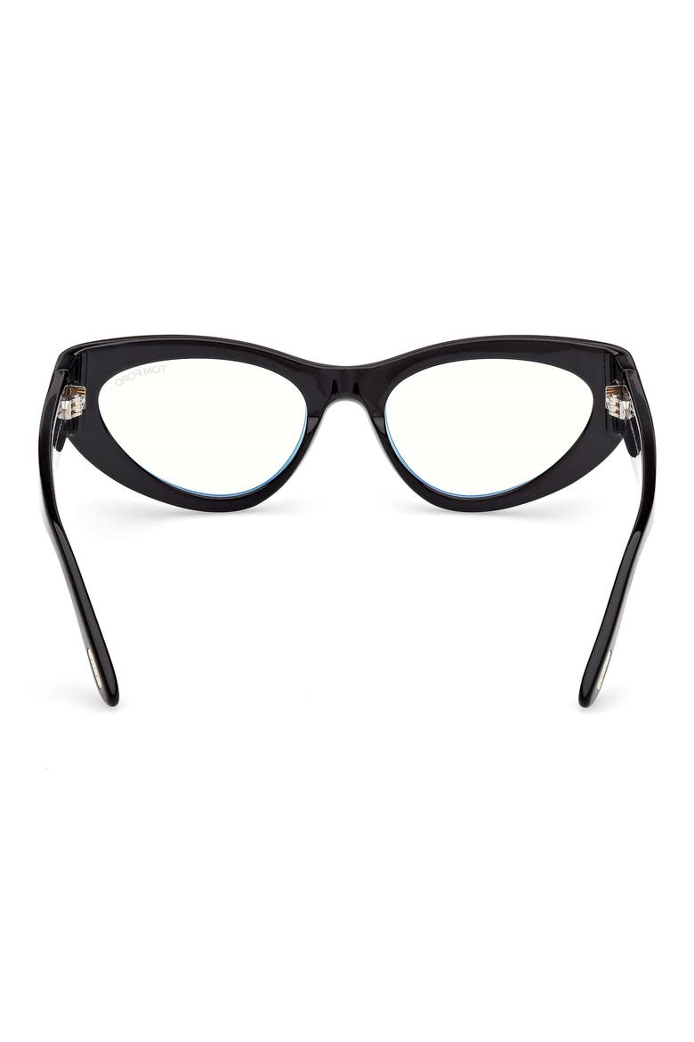 55mm Cat Eye Optical Glasses, Alternate, color, SHINY BLACK