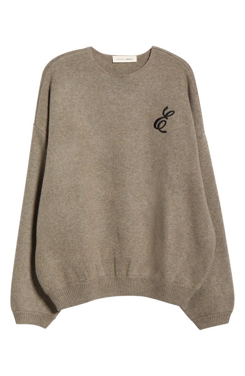 Fear of God Essentials Waffle Knit Crewneck Sweater, Main, color, Homestead Heather