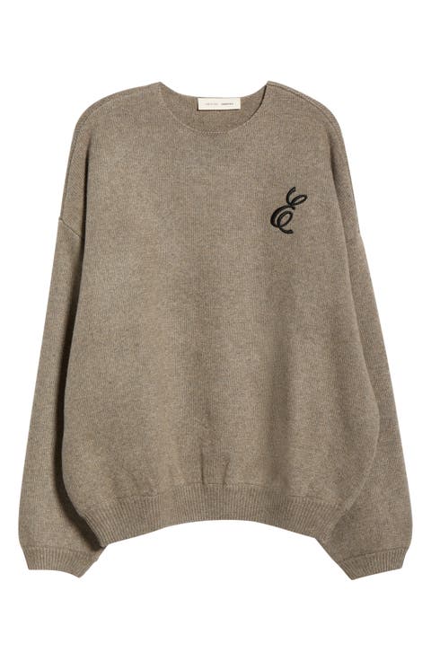 Waffle Knit Crewneck Sweater