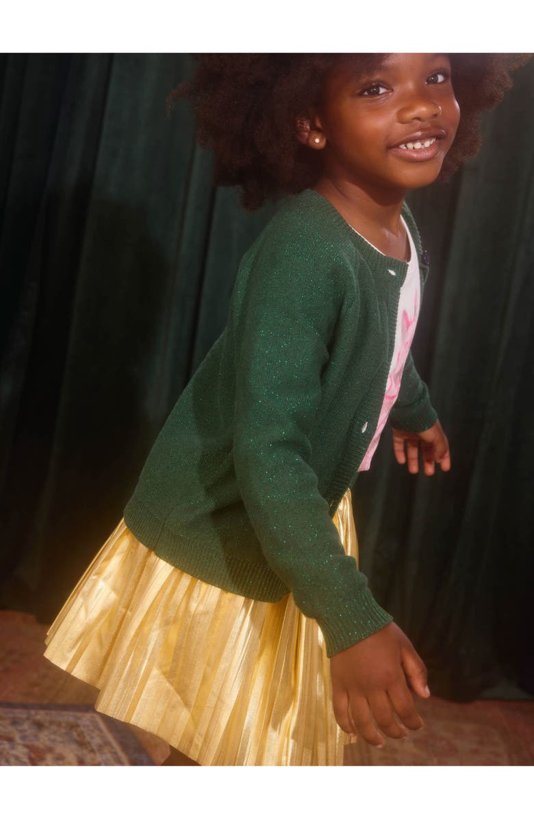 Tea Collection Pleated Metallic Twirl Skirt, Alternate, color, Metallic Gold