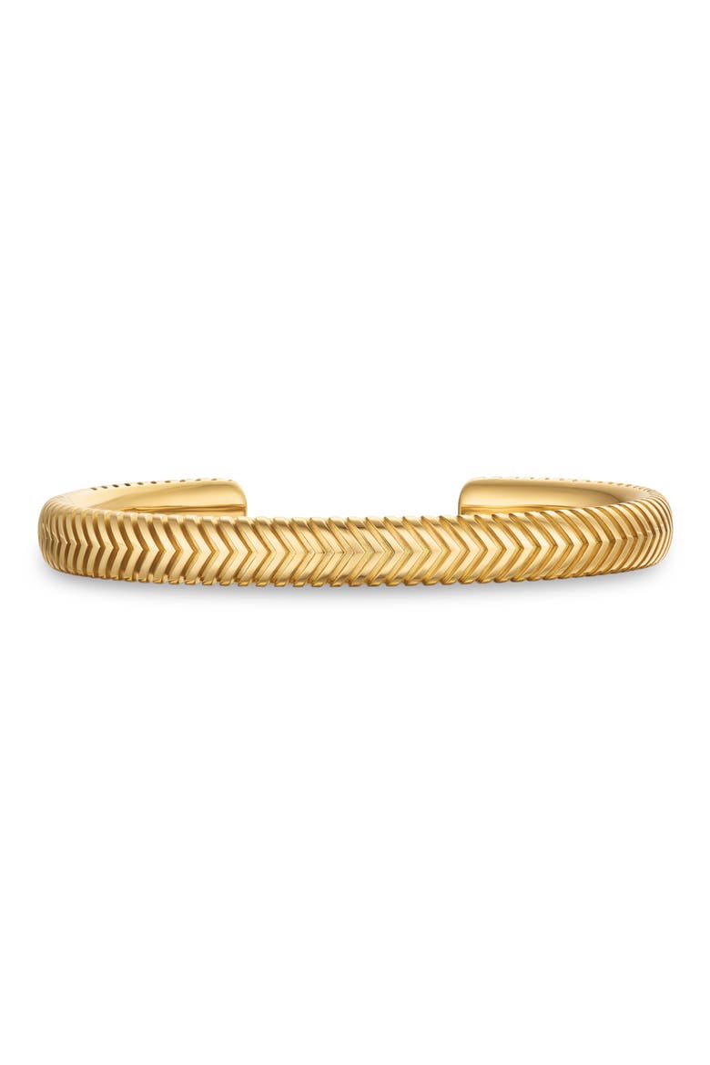 Chevron Cuff Bracelet in 18K Yellow Gold, Main, color, GOLD