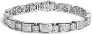 Haus of Brilliance 18K White Gold 5.0 Carat Princess Diamond Buckle Link Bracelet