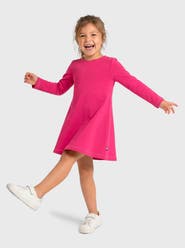 CITY THREADS Girl's Soft 100% Cotton Baby Rib Long Sleeve Dress