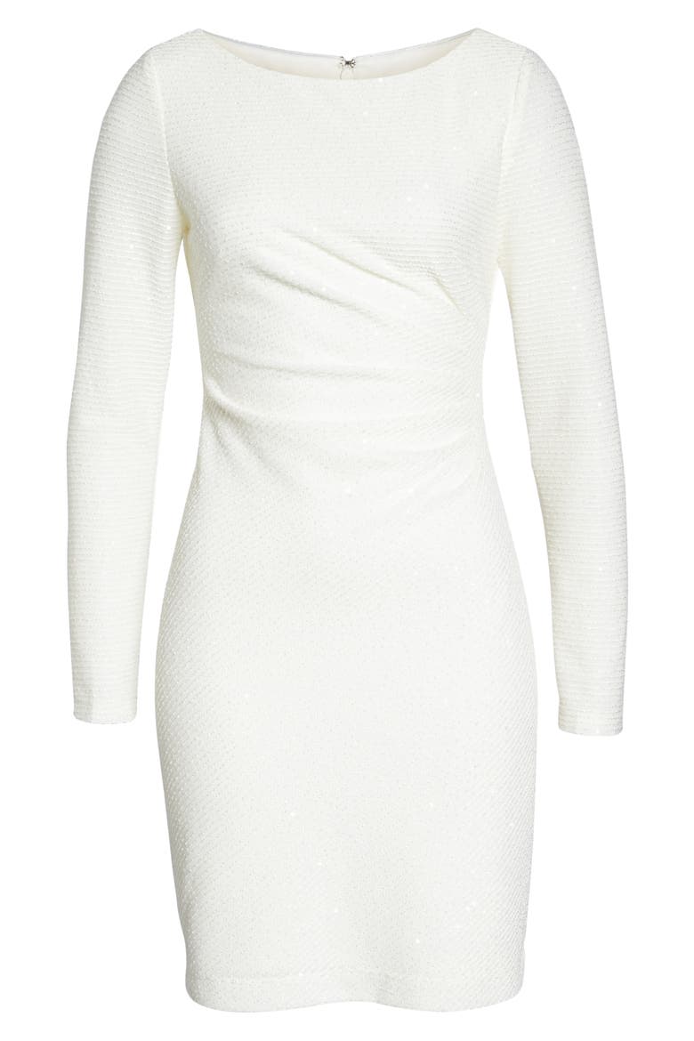 Sequin Knit Dress, Alternate, color, IVORY