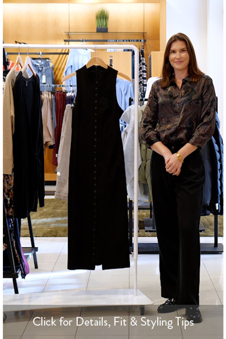Aris Mock Neck Button Front Midi Dress video