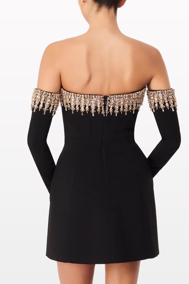 Love Bubble Off-Shoulder Mini Dress, Alternate, color, Liquorice