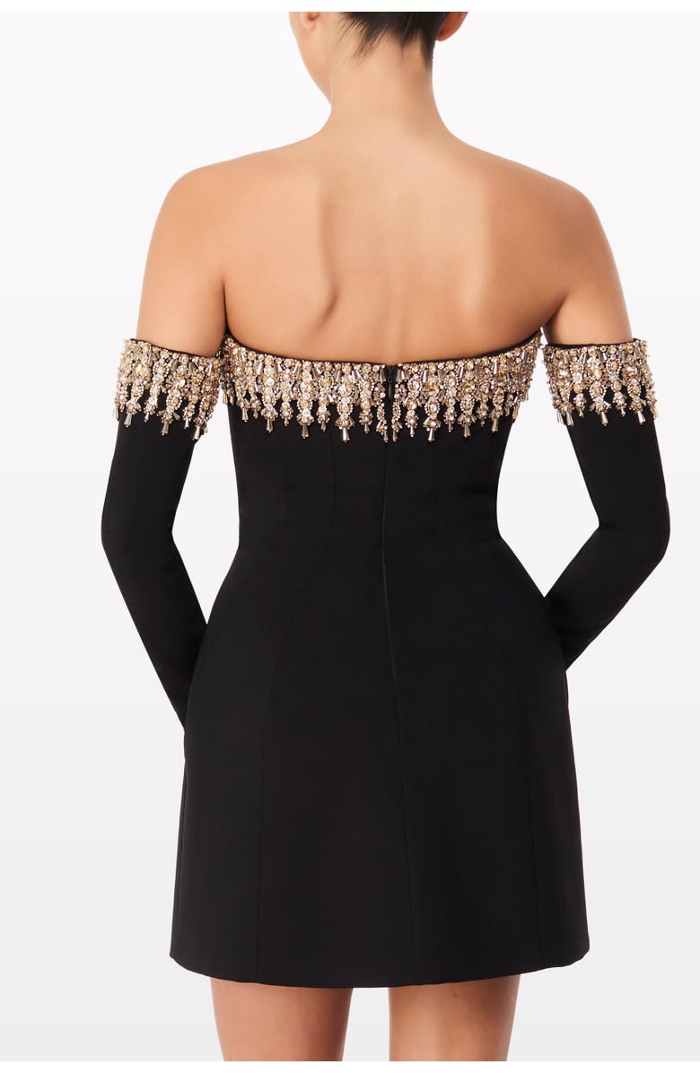 Jenny Packham Love Bubble Off-Shoulder Mini Dress, Alternate, color, Liquorice