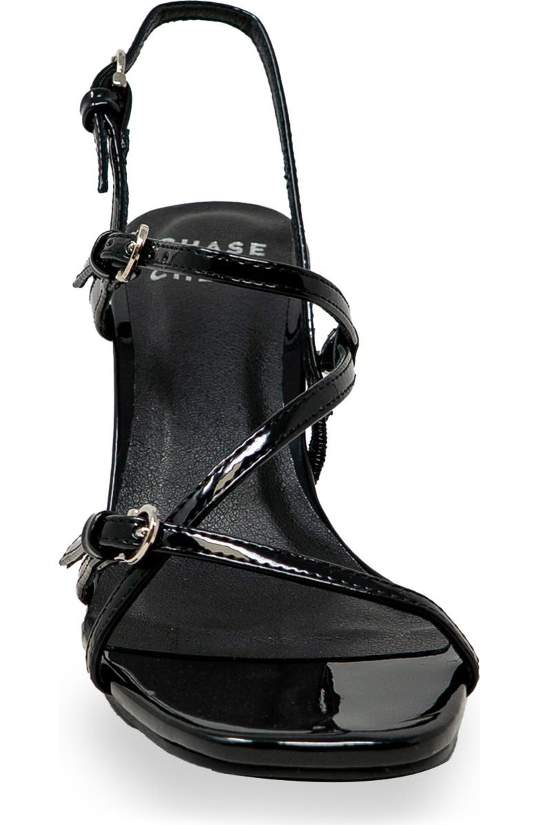 CHASE AND CHLOE Jabari Slingback Sandal, Alternate, color, Black Patent