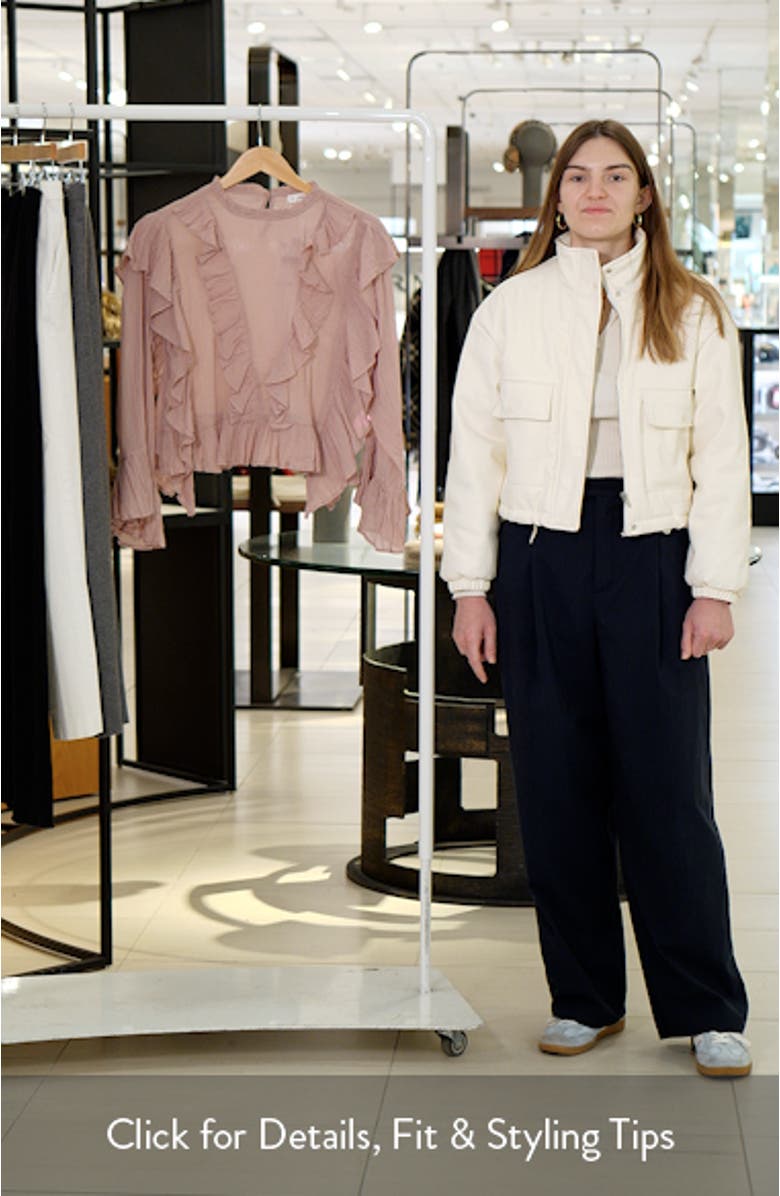 Ruffle Long Sleeve Cotton Crop Top, sales video thumbnail