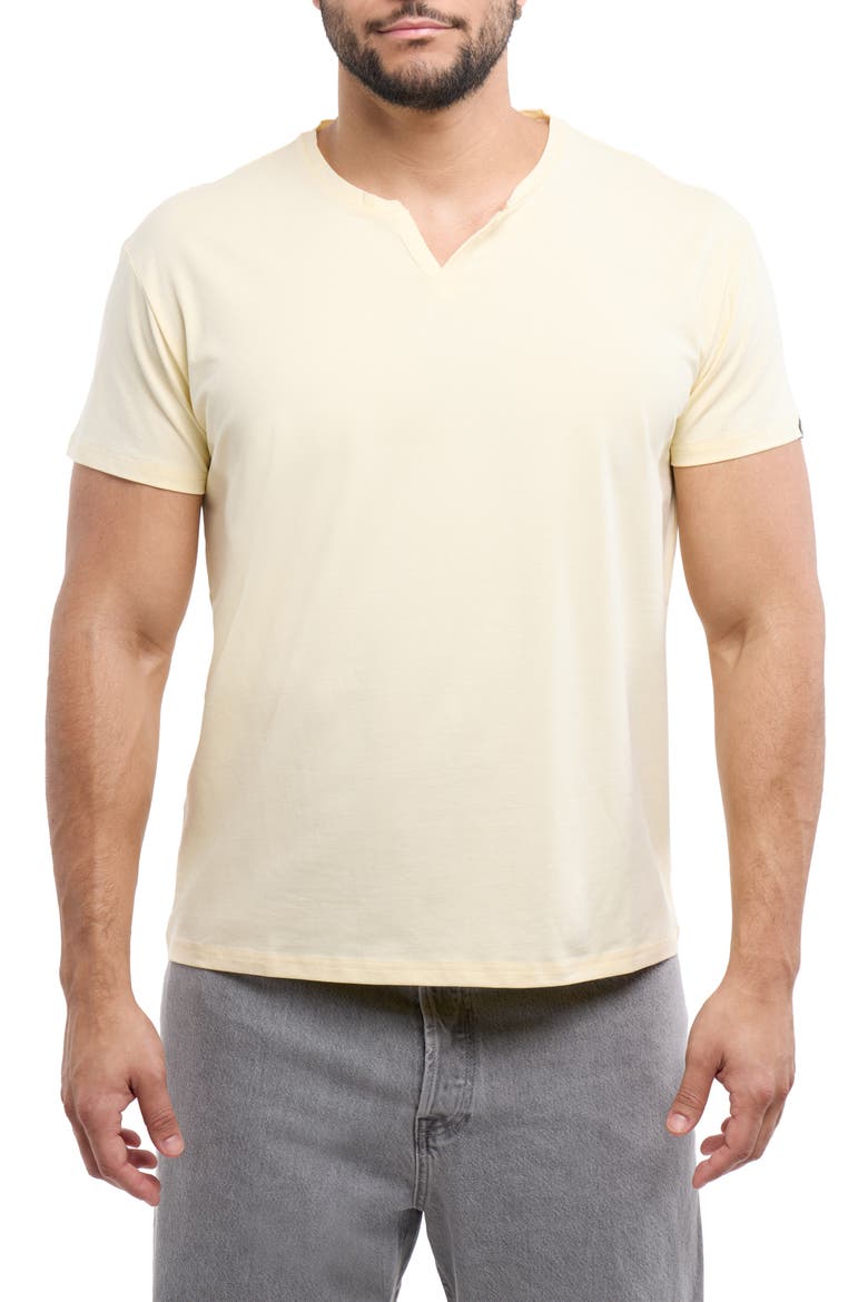 Split Neck T-Shirt, Main, color, BUTTERCREAM