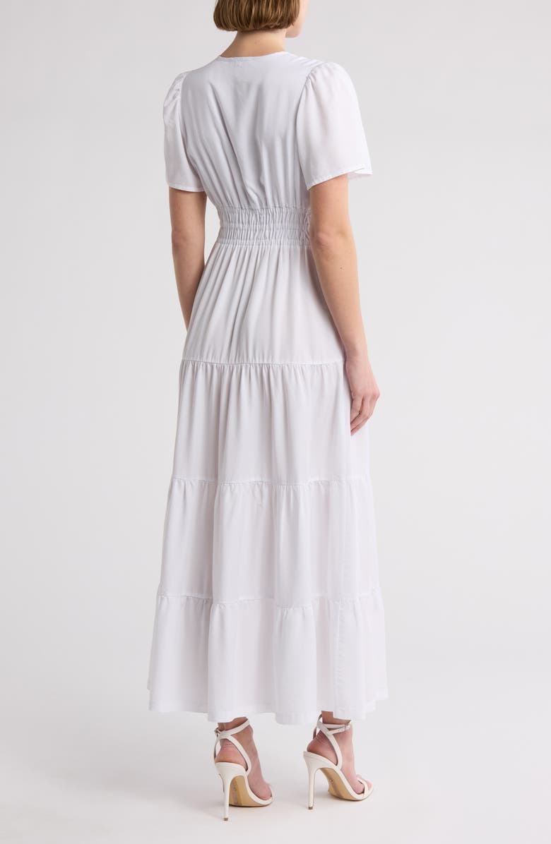 BY DESIGN Rio Lyocell Short Sleeve Tiered Maxi Dress, Alternate, color, White
