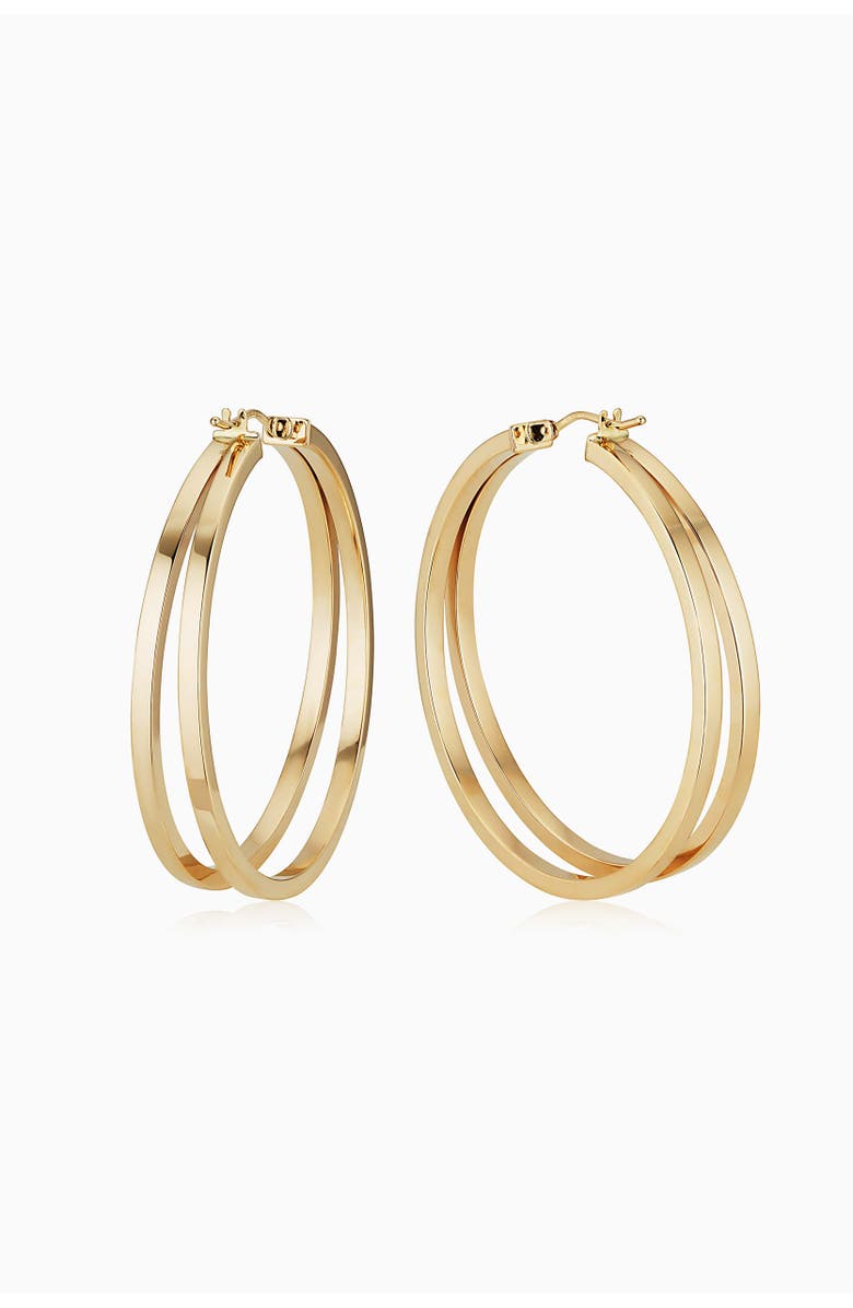 Oradina 14K Yellow Gold Hudson Large Hoops, Alternate, color, Yellow Gold