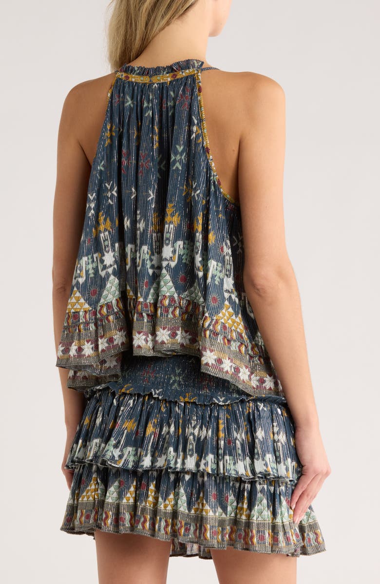 Isabel Marant Étoile Fabino Metallic Cotton Blend Top, Alternate, color, Teal