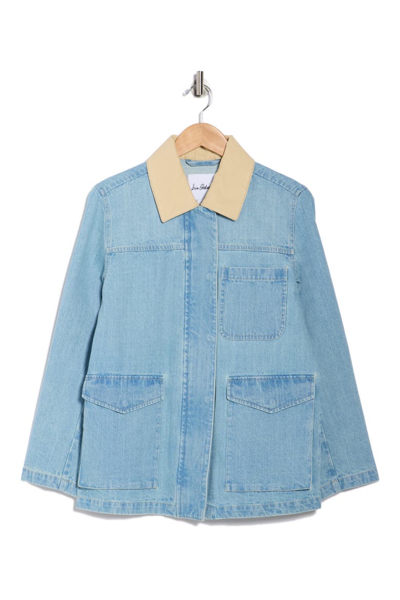 Washed Denim Jacket, Alternate, color, LIGHT DENIM