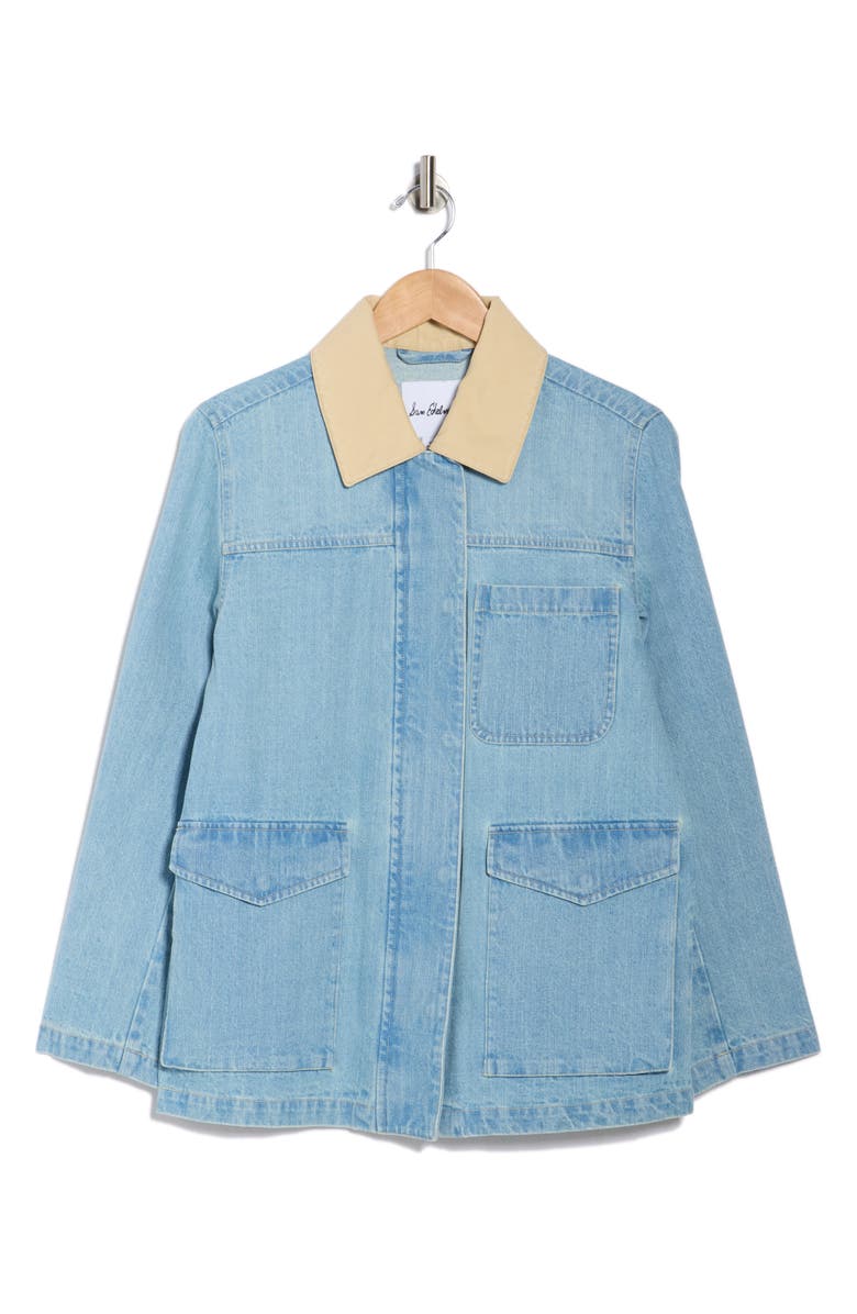 Sam Edelman Washed Denim Jacket, Alternate, color, Light Denim