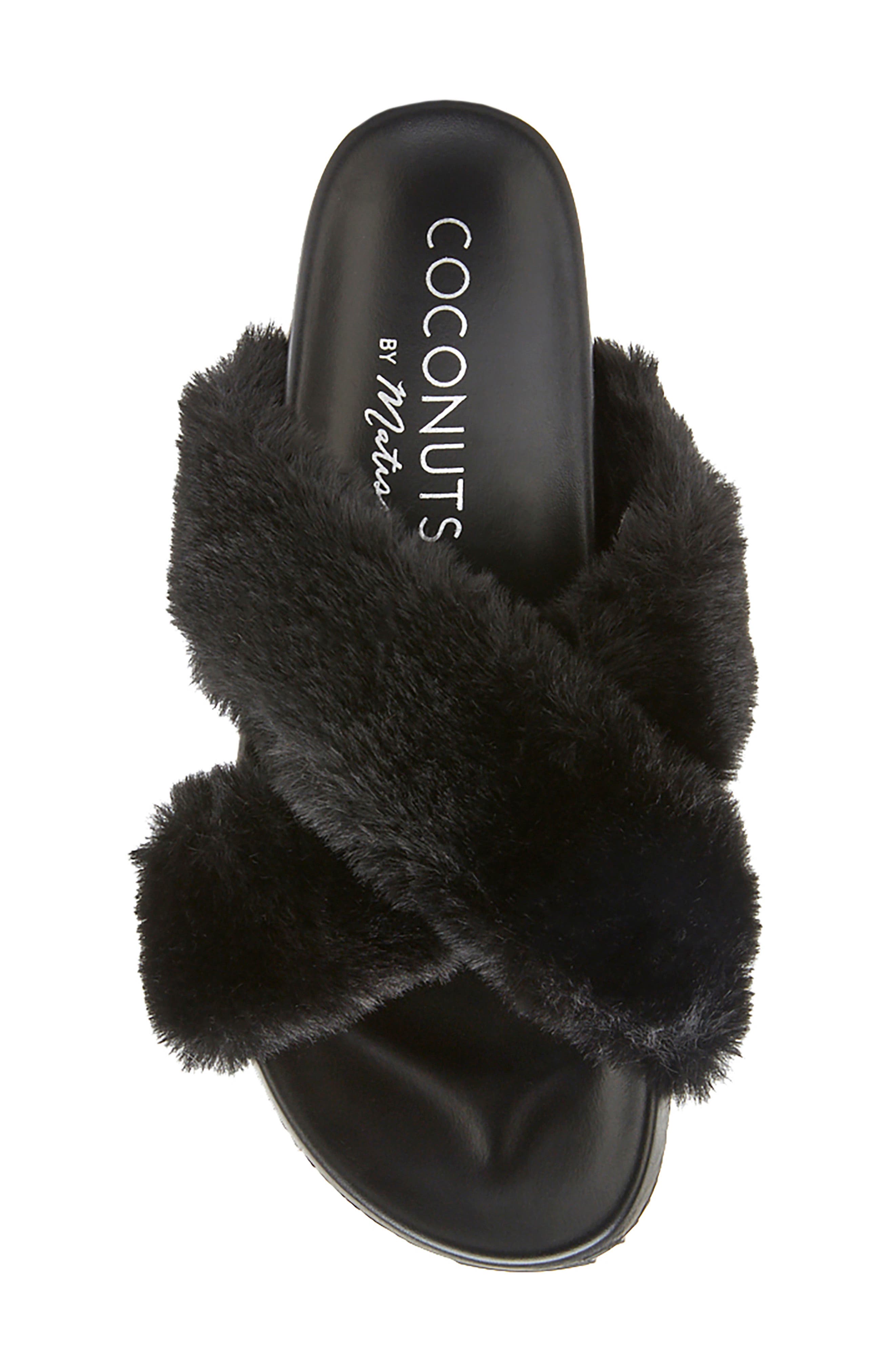 Coconuts by Matisse Seasons Faux Fur Slide Sandal, Alternate, color, 
