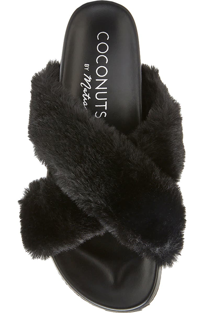 Coconuts by Matisse Seasons Faux Fur Slide Sandal, Alternate, color,