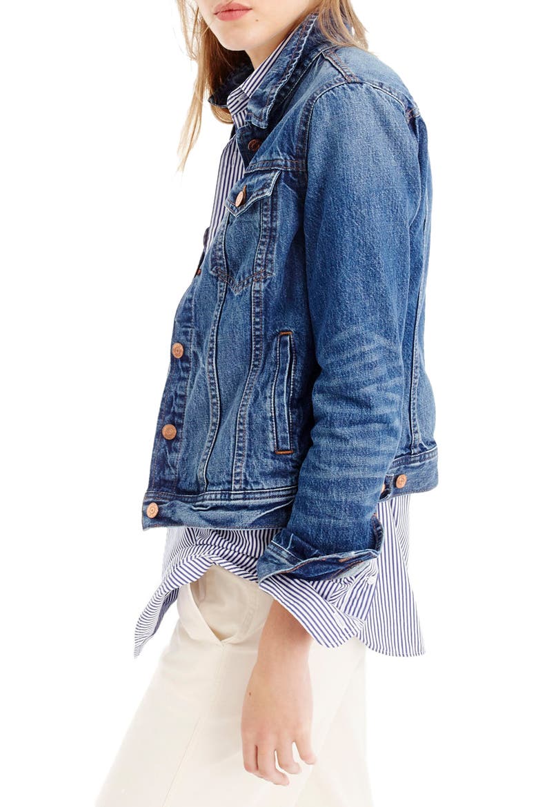 J.Crew Denim Jacket, Alternate, color, NEWTOWN WASH