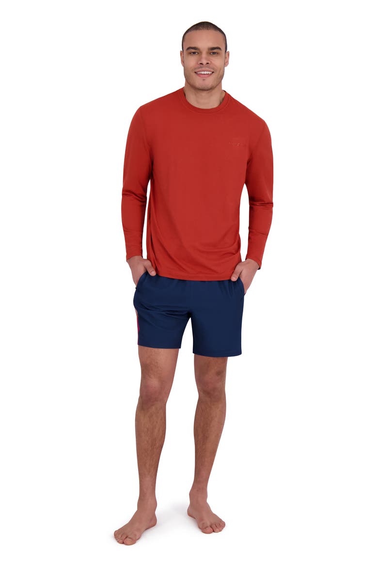 Long Sleeve Rashguard, Alternate, color, RED OCHRE