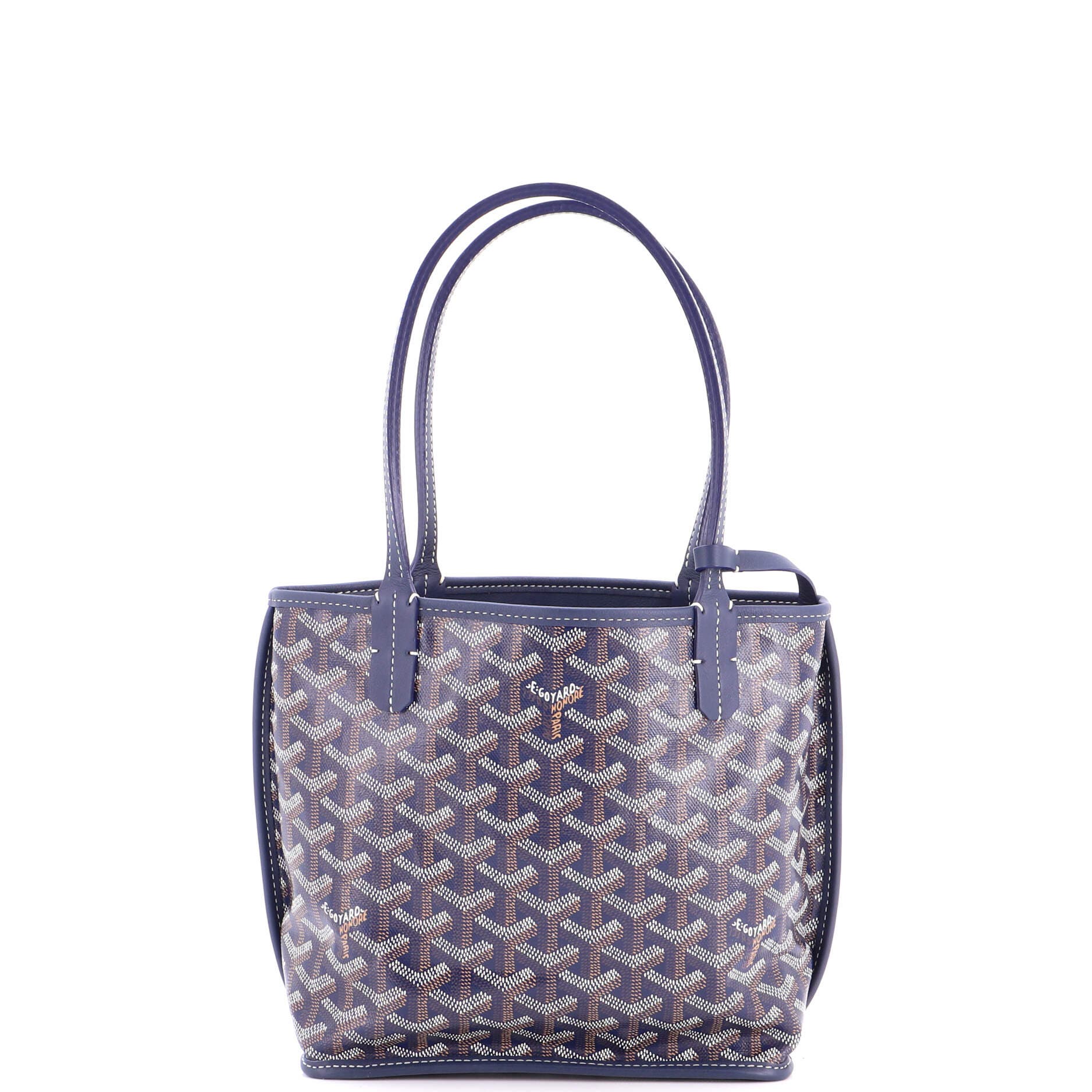 Pre-Owned Goyard Anjou Reversible Tote Coated Canvas Mini, Alternate, color, Blue