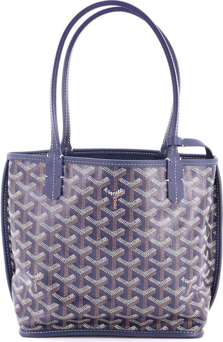Pre-Owned Goyard Anjou Reversible Tote Coated Canvas Mini, Alternate, color, Blue
